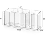 Maxbell Clear Makeup Brush Organizer Desk Accessories for Office Bathroom Countertop 6 Slots