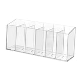 Maxbell Clear Makeup Brush Organizer Desk Accessories for Office Bathroom Countertop 6 Slots