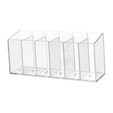 Maxbell Clear Makeup Brush Organizer Desk Accessories for Office Bathroom Countertop 6 Slots