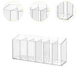 Maxbell Clear Makeup Brush Organizer Desk Accessories for Office Bathroom Countertop 6 Slots