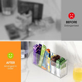 Maxbell Clear Makeup Brush Organizer Desk Accessories for Office Bathroom Countertop 6 Slots
