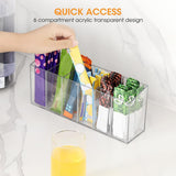 Maxbell Clear Makeup Brush Organizer Desk Accessories for Office Bathroom Countertop 6 Slots