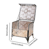 Maxbell Rectangular Vintage Glass Jewelry Box Trinket Box for Rings Chains Necklaces