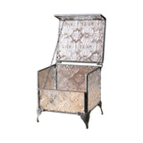Maxbell Rectangular Vintage Glass Jewelry Box Trinket Box for Rings Chains Necklaces