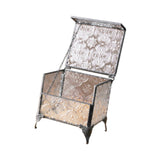 Maxbell Rectangular Vintage Glass Jewelry Box Trinket Box for Rings Chains Necklaces