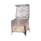 Maxbell Rectangular Vintage Glass Jewelry Box Trinket Box for Rings Chains Necklaces