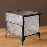 Maxbell Rectangular Vintage Glass Jewelry Box Trinket Box for Rings Chains Necklaces