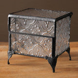 Maxbell Rectangular Vintage Glass Jewelry Box Trinket Box for Rings Chains Necklaces