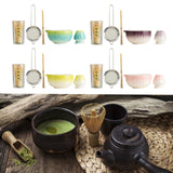 Maxbell 5Pcs Matcha Set Handmade Utensils Chinese Traditional Matcha Bowl with Spout Blue