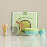 Maxbell 5Pcs Matcha Set Handmade Utensils Chinese Traditional Matcha Bowl with Spout Blue