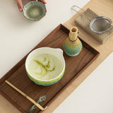 Maxbell 5Pcs Matcha Set Handmade Utensils Chinese Traditional Matcha Bowl with Spout Blue