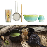 Maxbell 5Pcs Matcha Set Handmade Utensils Chinese Traditional Matcha Bowl with Spout Blue