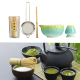 Maxbell 5Pcs Matcha Set Handmade Utensils Chinese Traditional Matcha Bowl with Spout Blue