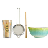 Maxbell 5Pcs Matcha Set Handmade Utensils Chinese Traditional Matcha Bowl with Spout Blue