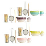 Maxbell 5Pcs Matcha Set Handmade Utensils Chinese Traditional Matcha Bowl with Spout Blue