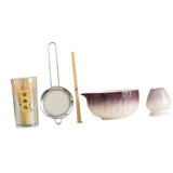 Maxbell 5Pcs Matcha Set Handmade Utensils Chinese Traditional Matcha Bowl with Spout Purple