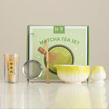 Maxbell 5Pcs Matcha Set Handmade Utensils Chinese Traditional Matcha Bowl with Spout Yellow