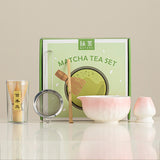 Maxbell 5Pcs Matcha Set Handmade Utensils Chinese Traditional Matcha Bowl with Spout Pink