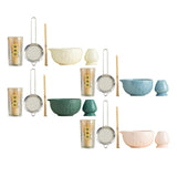 Maxbell 5x Matcha Set Bamboo Spoon Sifter Handcrafted Portable Japanese Matcha Whisk Green