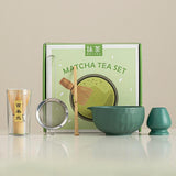 Maxbell 5x Matcha Set Bamboo Spoon Sifter Handcrafted Portable Japanese Matcha Whisk Green