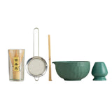 Maxbell 5x Matcha Set Bamboo Spoon Sifter Handcrafted Portable Japanese Matcha Whisk Green