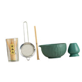 Maxbell 5x Matcha Set Bamboo Spoon Sifter Handcrafted Portable Japanese Matcha Whisk Green