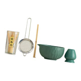 Maxbell 5x Matcha Set Bamboo Spoon Sifter Handcrafted Portable Japanese Matcha Whisk Green