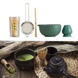 Maxbell 5x Matcha Set Bamboo Spoon Sifter Handcrafted Portable Japanese Matcha Whisk Green