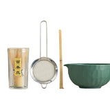 Maxbell 5x Matcha Set Bamboo Spoon Sifter Handcrafted Portable Japanese Matcha Whisk Green