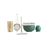 Maxbell 5x Matcha Set Bamboo Spoon Sifter Handcrafted Portable Japanese Matcha Whisk Green