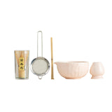 Maxbell 5x Matcha Set Bamboo Spoon Sifter Handcrafted Portable Japanese Matcha Whisk Pink