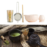Maxbell 5x Matcha Set Bamboo Spoon Sifter Handcrafted Portable Japanese Matcha Whisk Pink