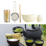 Maxbell 5x Matcha Set Bamboo Spoon Sifter Handcrafted Portable Japanese Matcha Whisk Beige