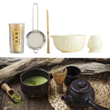 Maxbell 5x Matcha Set Bamboo Spoon Sifter Handcrafted Portable Japanese Matcha Whisk Beige
