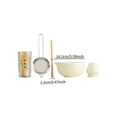 Maxbell 5x Matcha Set Bamboo Spoon Sifter Handcrafted Portable Japanese Matcha Whisk Beige