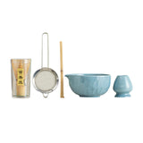 Maxbell 5x Matcha Set Bamboo Spoon Sifter Handcrafted Portable Japanese Matcha Whisk Blue
