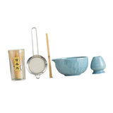 Maxbell 5x Matcha Set Bamboo Spoon Sifter Handcrafted Portable Japanese Matcha Whisk Blue