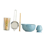 Maxbell 5x Matcha Set Bamboo Spoon Sifter Handcrafted Portable Japanese Matcha Whisk Blue