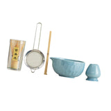 Maxbell 5x Matcha Set Bamboo Spoon Sifter Handcrafted Portable Japanese Matcha Whisk Blue