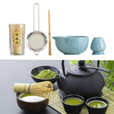 Maxbell 5x Matcha Set Bamboo Spoon Sifter Handcrafted Portable Japanese Matcha Whisk Blue