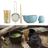 Maxbell 5x Matcha Set Bamboo Spoon Sifter Handcrafted Portable Japanese Matcha Whisk Blue