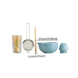 Maxbell 5x Matcha Set Bamboo Spoon Sifter Handcrafted Portable Japanese Matcha Whisk Blue