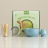 Maxbell 5x Matcha Set Bamboo Spoon Sifter Handcrafted Portable Japanese Matcha Whisk Blue