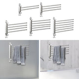 Maxbell 180Degree Swivel Towel Bar Shower Washroom Home Decor Towel Rack Wall Mount 2 Arms 34.5x18cm