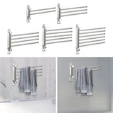 Maxbell 180Degree Swivel Towel Bar Shower Washroom Home Decor Towel Rack Wall Mount 2 Arms 34.5x18cm