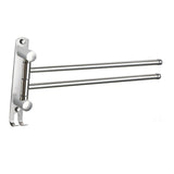 Maxbell 180Degree Swivel Towel Bar Shower Washroom Home Decor Towel Rack Wall Mount 2 Arms 34.5x18cm