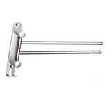 Maxbell 180Degree Swivel Towel Bar Shower Washroom Home Decor Towel Rack Wall Mount 2 Arms 34.5x18cm