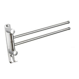 Maxbell 180Degree Swivel Towel Bar Shower Washroom Home Decor Towel Rack Wall Mount 2 Arms 34.5x18cm
