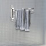 Maxbell 180Degree Swivel Towel Bar Shower Washroom Home Decor Towel Rack Wall Mount 3 Arms 34.5x21cm