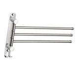 Maxbell 180Degree Swivel Towel Bar Shower Washroom Home Decor Towel Rack Wall Mount 3 Arms 34.5x21cm
